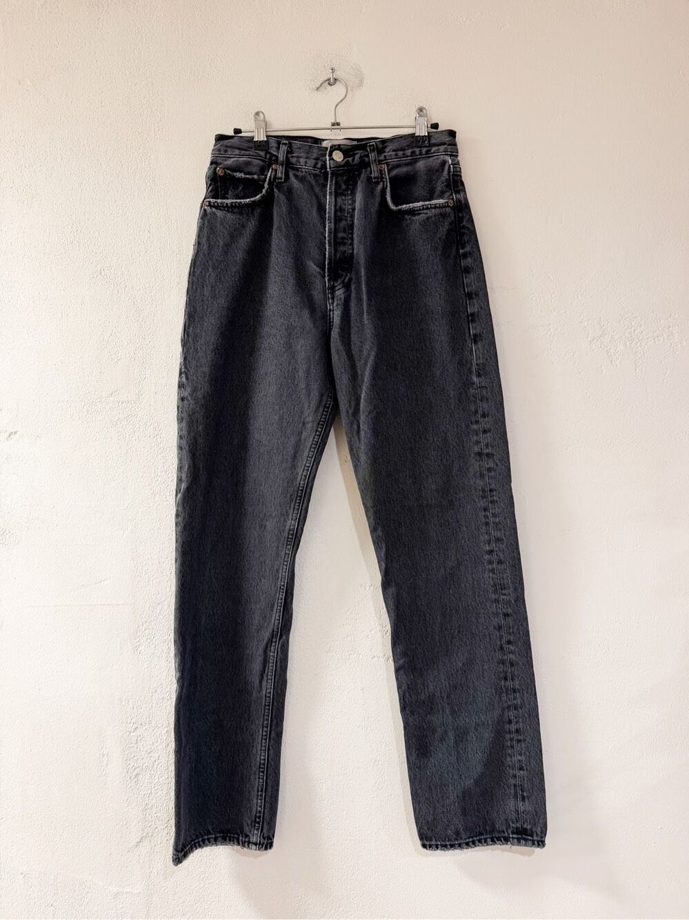 Agolde Organic Cotton 90’s Pinch Button Fly Jeans in Black Size 27